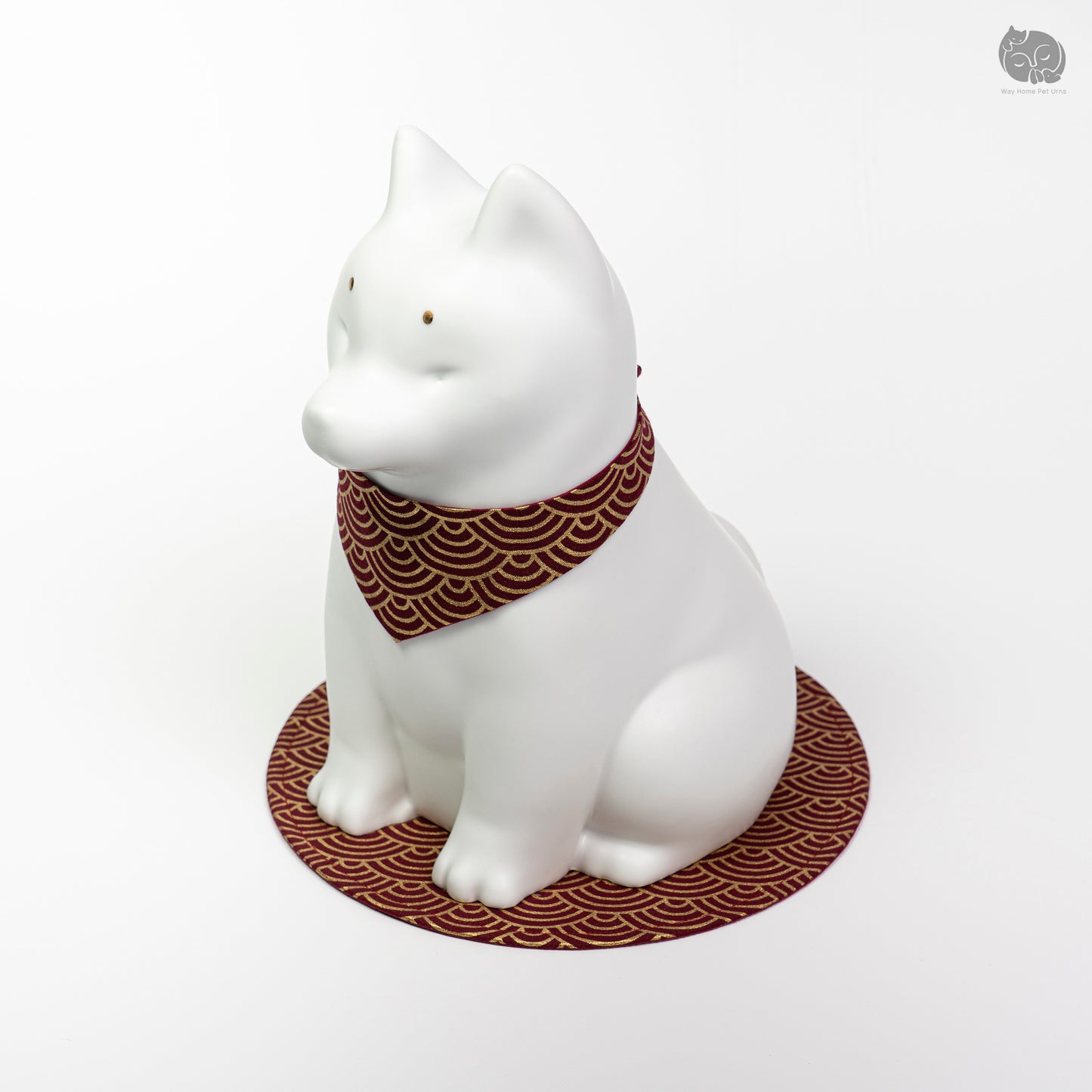 Ivory White Handmade Ceramic Urn for Dogs - Suitable for Husky, German Shepherd and Shiba