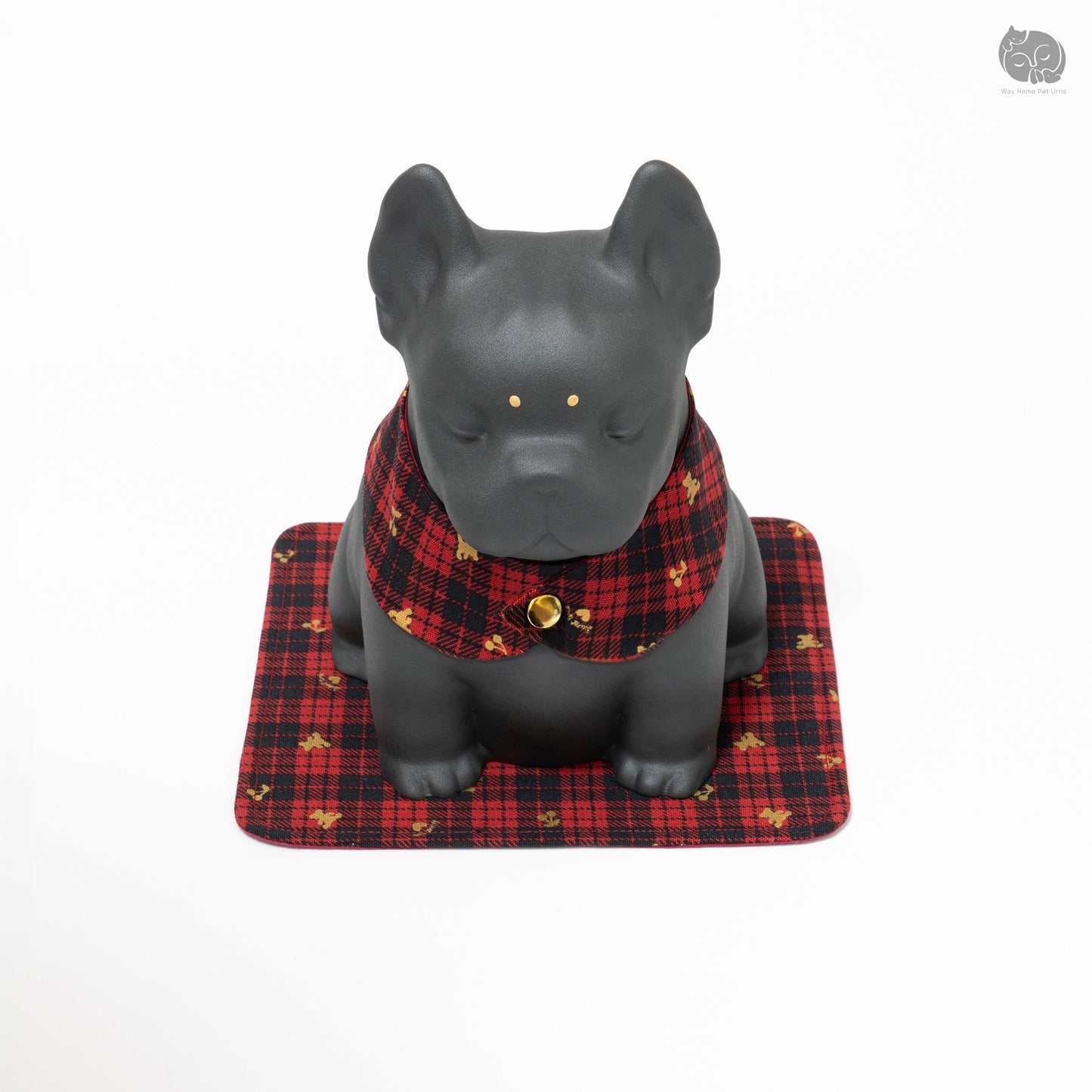 Obsidian Black Handmade Ceramic Urn for Dogs - Suitable for Bulldog and Boston Terrier