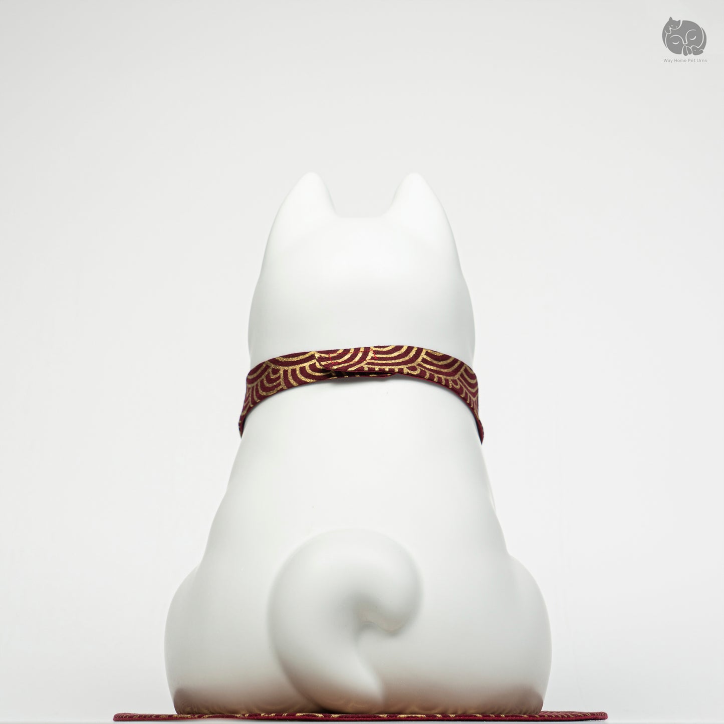 Ivory White Handmade Ceramic Urn for Dogs - Suitable for Husky, German Shepherd and Shiba