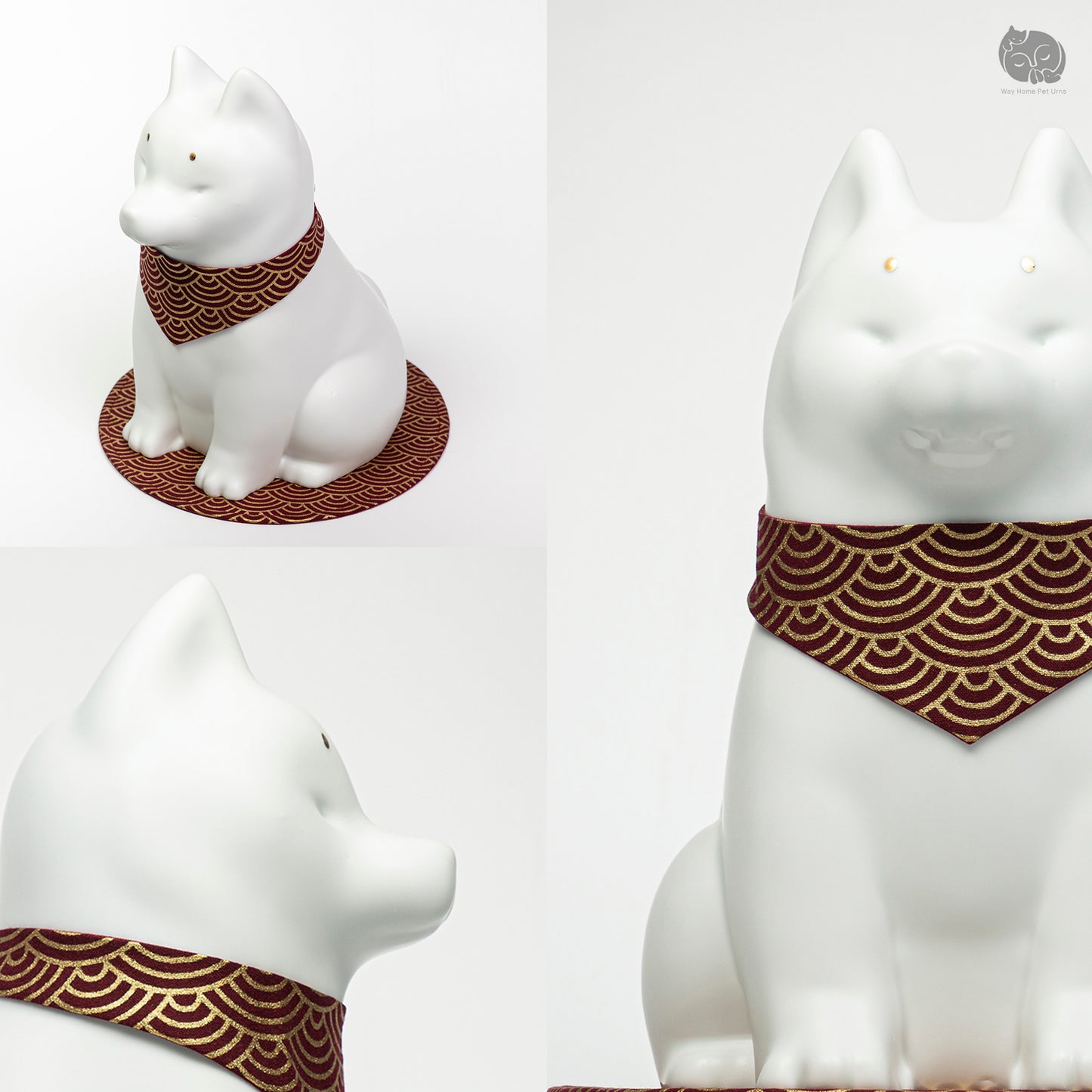 Ivory White Handmade Ceramic Urn for Dogs - Suitable for Husky, German Shepherd and Shiba