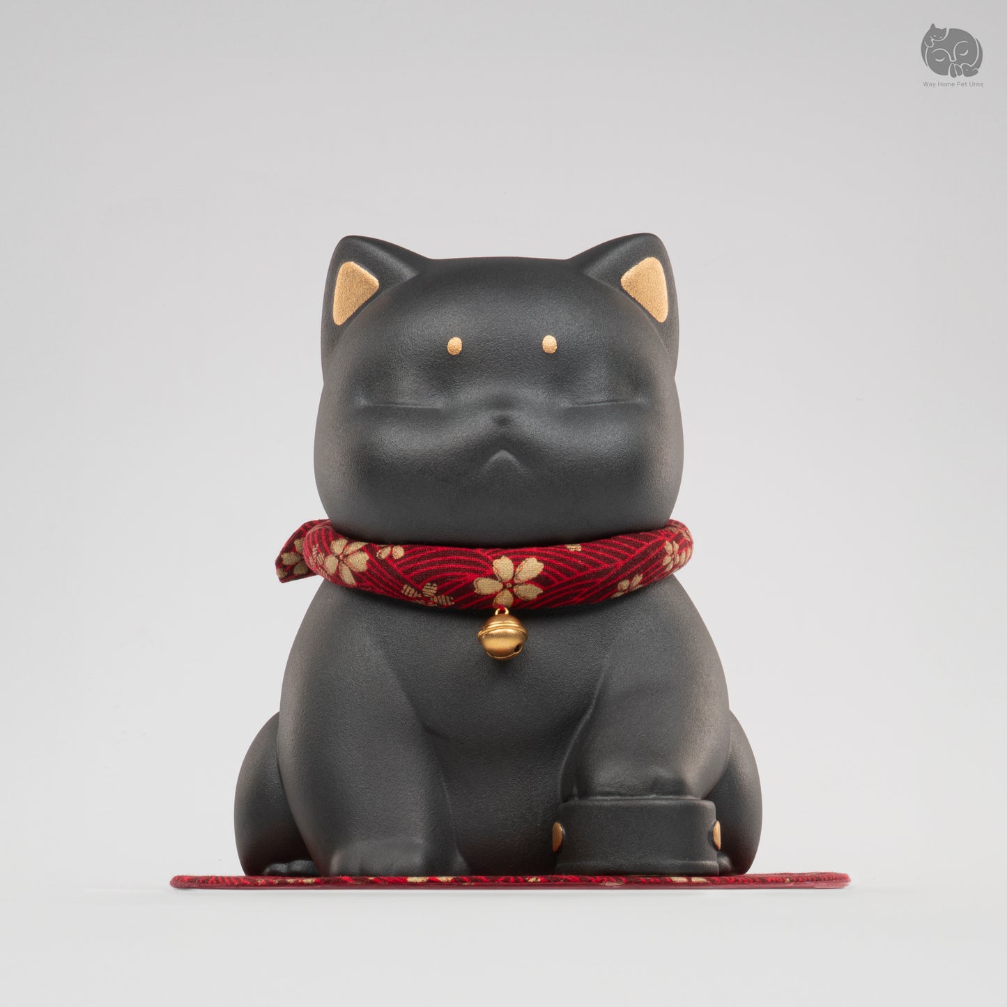 Obsidian Black Handmade Ceramic Urn for Cats