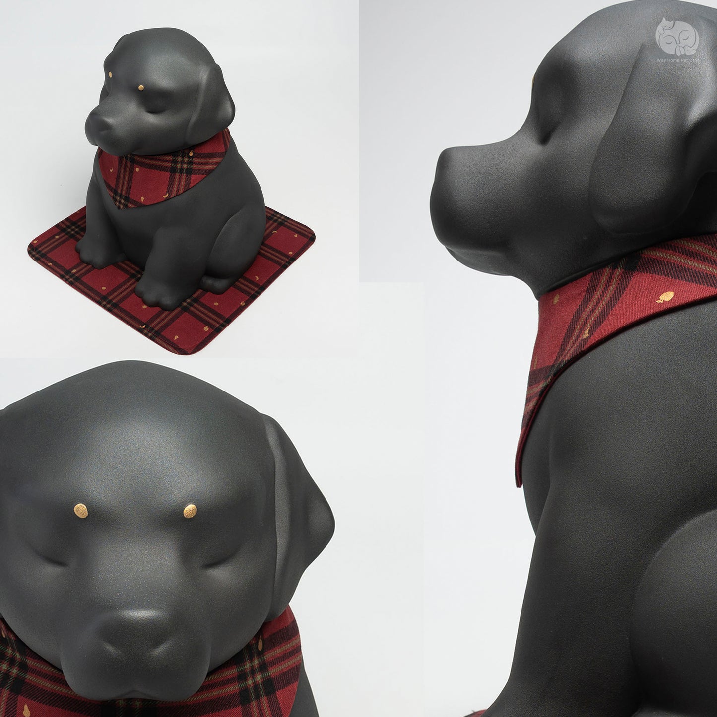 Obsidian Black Handmade Ceramic Urn for Dogs - Suitable for Labrador and Golden Retriever