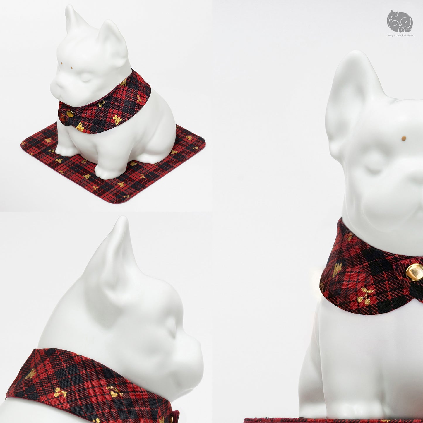 Ivory White Handmade Ceramic Urn for Dogs - Suitable for Bulldog and Boston Terrier