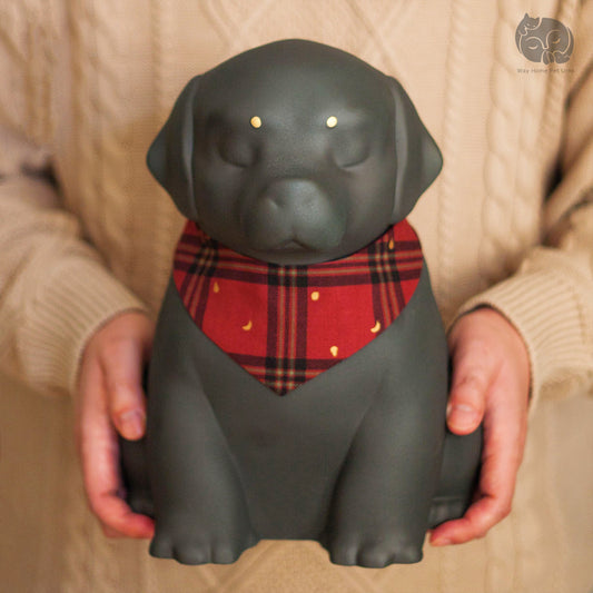 Obsidian Black Handmade Ceramic Urn for Dogs - Suitable for Labrador and Golden Retriever