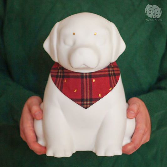 Ivory White Handmade Ceramic Urn for Dogs - Suitable for Labrador and Golden Retriever