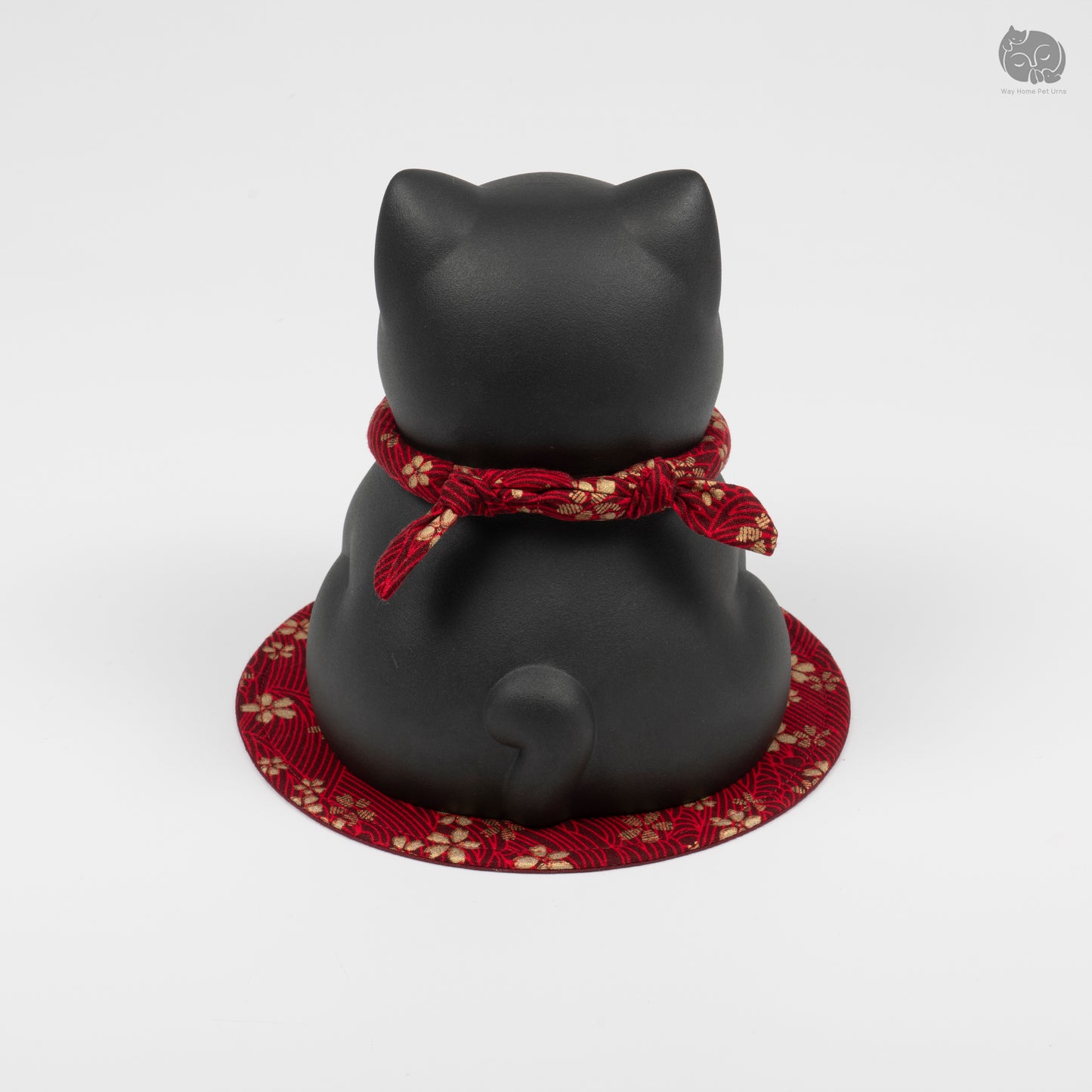 Obsidian Black Handmade Ceramic Urn for Cats