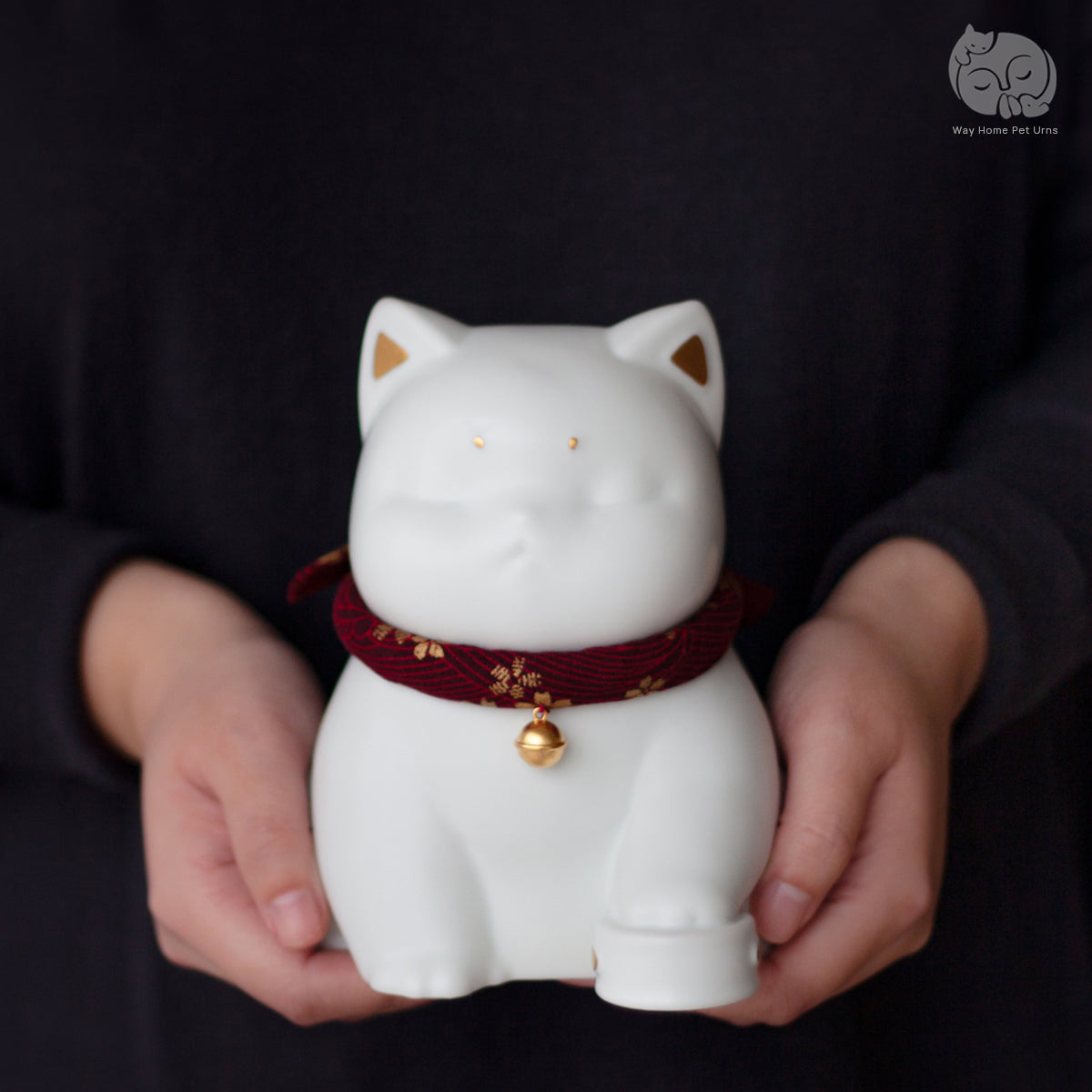 Ivory White Handmade Ceramic Urn for Cats