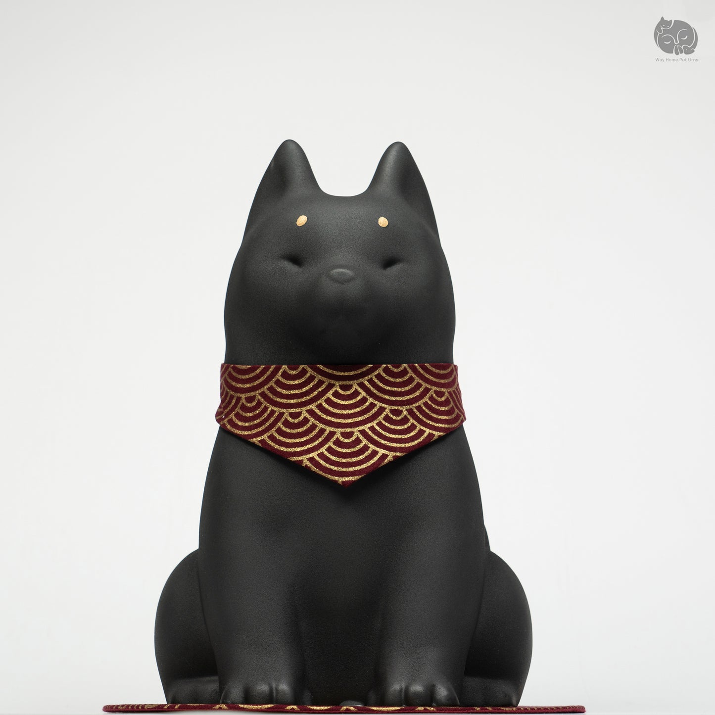 Obsidian Black Handmade Ceramic Urn for Dogs - Suitable for Husky, German Shepherd and Shiba