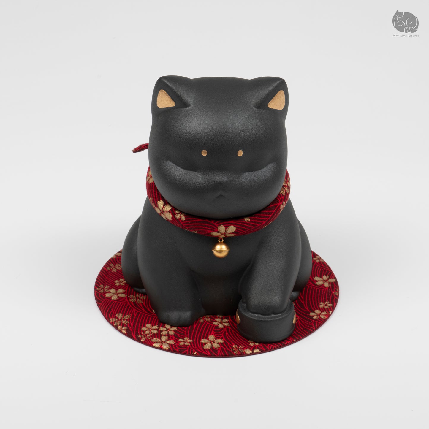 Obsidian Black Handmade Ceramic Urn for Cats