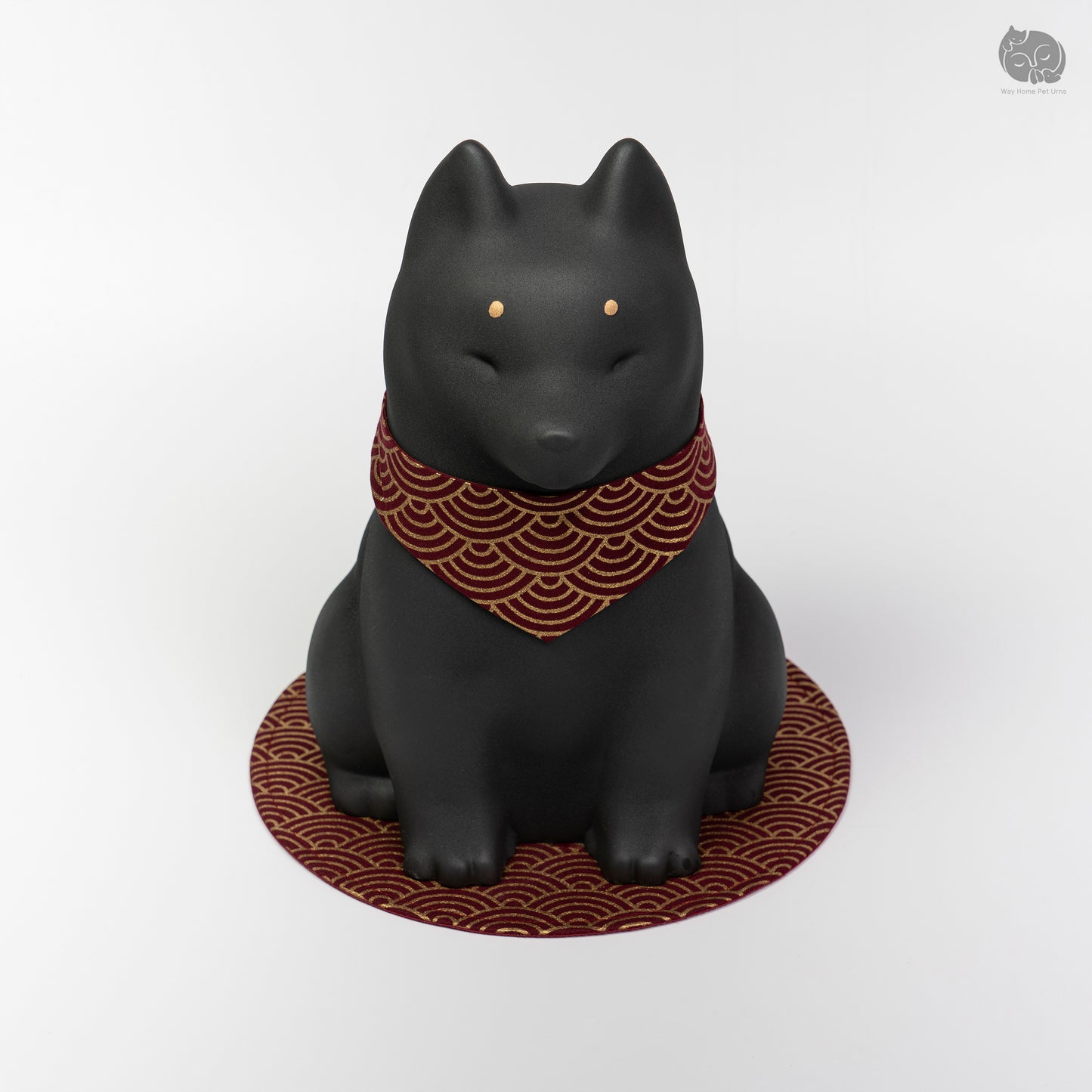 Obsidian Black Handmade Ceramic Urn for Dogs - Suitable for Husky, German Shepherd and Shiba