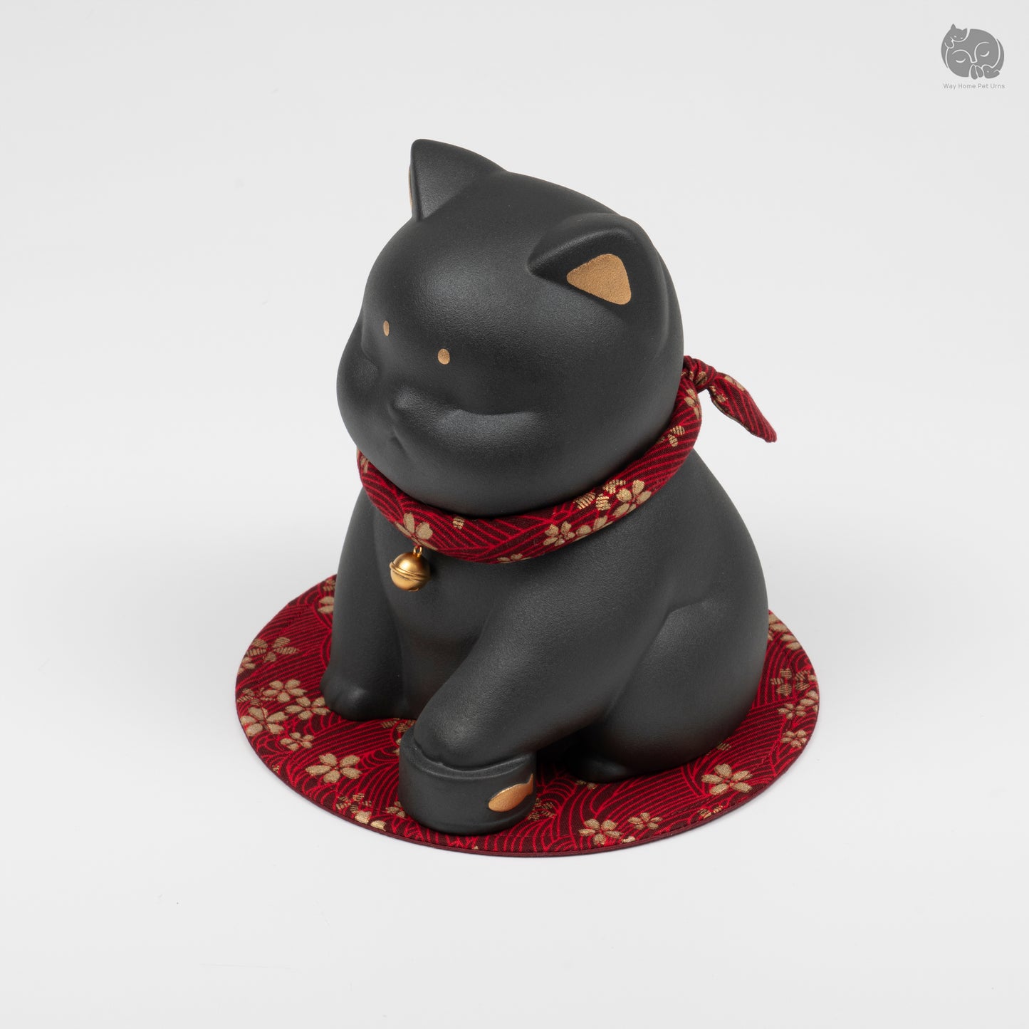 Obsidian Black Handmade Ceramic Urn for Cats