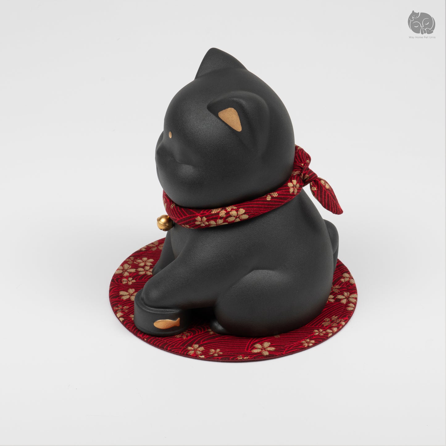 Obsidian Black Handmade Ceramic Urn for Cats