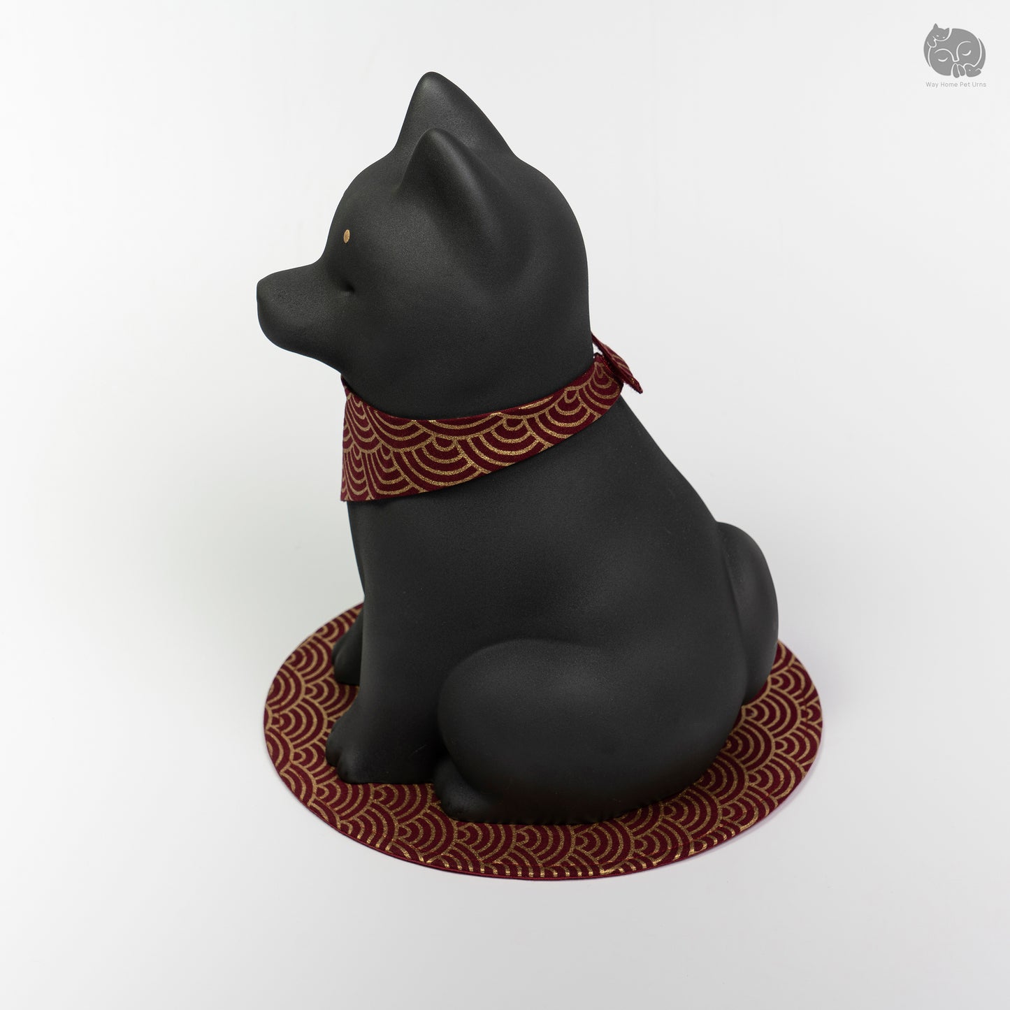 Obsidian Black Handmade Ceramic Urn for Dogs - Suitable for Husky, German Shepherd and Shiba