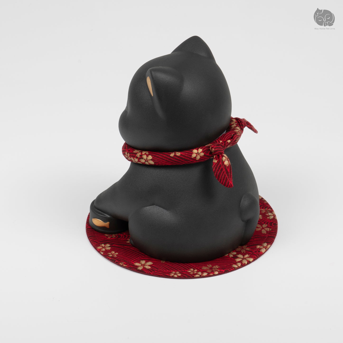 Obsidian Black Handmade Ceramic Urn for Cats